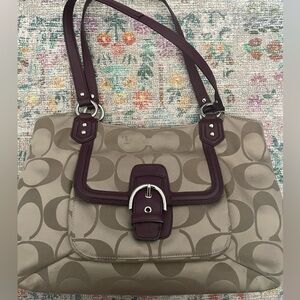 Coach Shoulder Bag Brown/Burgundy